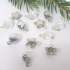 Dolls House Christmas Tree Decorations 12 Silver Coloured Miniature Stars & Baubles 1:12th Scale