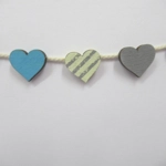 Dolls House Hearts Bunting Miniature Seaside Beach Hut Decoration 1:12 Scale