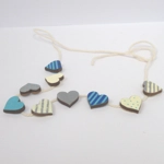 Dolls House Hearts Bunting Miniature Seaside Beach Hut Decoration 1:12 Scale