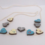 Dolls House Bunting 9 Decorated Hearts Miniature Seaside Beach House Decoration 1:12 Scale