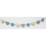 Dolls House Bunting 9 Decorated Hearts Miniature Seaside Beach House Decoration 1:12 Scale