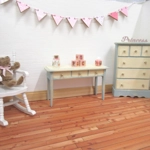 Dolls House Bunting 9 Pink Flags Nursery or Girls Bedroom Miniature Decor 1:12 Scale