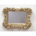 Dolls House Mirror Gold Colour Vintage Style Frame 1:12 Scale Miniature