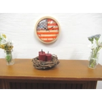 Dolls House Clock USA Flag Vintage Miniature Wall Decor 1:12 Scale