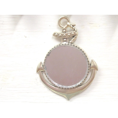 Dolls House Mirror Anchor Shape Nautical Beach Theme Silver Coloured Frame Miniature 1:12th Scale