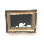 Dolls House Mirror Black Gold Colour 1:12 Scale Miniature Bedroom Accessories