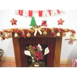 Dolls House Christmas Decoration 2 Red Gold Stars Xmas Miniatures 1:12th Scale Xmas Ornament