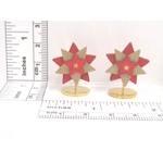 Dolls House Christmas Decoration 2 Red Gold Stars Xmas Miniatures 1:12th Scale Xmas Ornament
