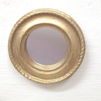 Dolls House Mirror Gold Colour Frame Miniature Wall Decor 1:12 Scale