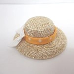 Miniature Hat Orange & White Ribbon with Satin Bow Dolls House Clothes Accessory 1:12 Scale