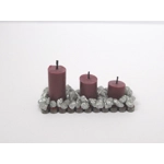Dolls House Candles Red and Silver Miniature Ornament 1:12 Scale
