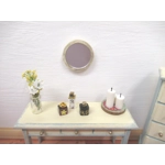 Dolls House Mirror Cream and Gold Colour Frame Vintage Style 1:12 Scale Miniature
