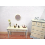 Dolls House Mirror Cream and Gold Colour Frame Vintage Style 1:12 Scale Miniature