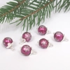 Dolls House Christmas Tree Decorations 6 Hand Decorated Dark Pink Silver Mini Baubles 1:12 Scale
