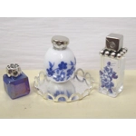 Dolls House Perfume Bottles on a Silver Coloured Tray Miniature Dressing Table Ornament 1:12th Scale