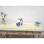 Dolls House Perfume Bottles on a Silver Coloured Tray Miniature Dressing Table Ornament 1:12th Scale
