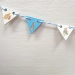 Dolls House Nursery Bunting Peter Rabbit 8 Miniature Blue & White Flags 1:12 Scale
