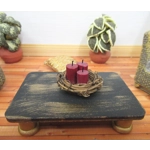 Dolls House Table Black Gold Coffee Occasional Miniature Furniture 1:12 Scale