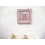Dolls House Picture Pink Framed Miniature Nursery 1:12 Scale Wall Decor