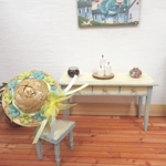 Dolls House Straw Hat Blue & Yellow Flowers 1:12 Scale Miniature Clothes Accessory