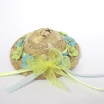 Dolls House Straw Hat Blue & Yellow Flowers 1:12 Scale Miniature Clothes Accessory