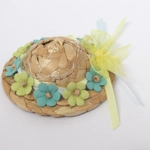 Dolls House Straw Hat Blue & Yellow Flowers 1:12 Scale Miniature Clothes Accessory