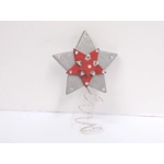 Dolls House Christmas Tree Topper Red and Silver Star Ornament 1:12th Scale Miniature Decoration