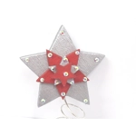 Dolls House Christmas Tree Topper Red and Silver Star Ornament 1:12th Scale Miniature Decoration