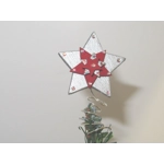 Dolls House Christmas Tree Topper Red and Silver Star Ornament 1:12th Scale Miniature Decoration