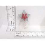 Dolls House Christmas Tree Topper Red and Silver Star Ornament 1:12th Scale Miniature Decoration