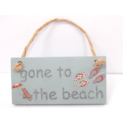 Dolls House Sign Gone to the Beach 1:12th Scale Miniature Accessory