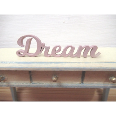 Dolls House Dream Word Pink Ornament Miniature Decor Accessories 1:12th Scale