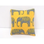 Dolls House Cushion Elephant Print One Throw Pillow Handmade Miniature Accessory 1:12 Scale