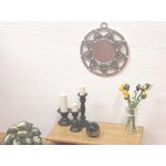 Dolls House Mirror Silver Open Flower Design Frame 1:12th Scale Miniature Wall Decor Accessory