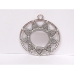 Dolls House Mirror Silver Open Flower Design Frame 1:12th Scale Miniature Wall Decor Accessory