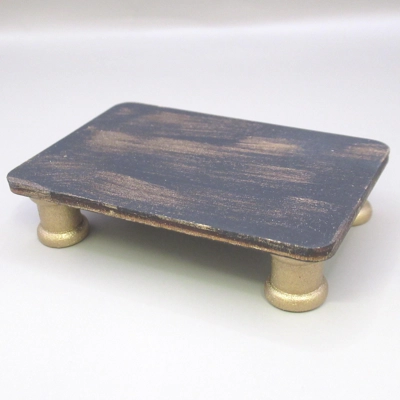 Dolls House Table Black Gold Coffee Occasional Miniature Furniture 1:12 Scale