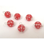 Dolls House Christmas Tree Decorations 12 Red Silver Miniature Baubles and Stars 1:12th Scale