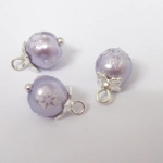 Dolls House Christmas Tree Decorations 6 Miniature Lilac Silver Hand Decorated Baubles 1:12th Scale