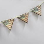 Dolls House Banner USA Flag Theme Wood Garland Bunting Miniature 4th July Decor 1:12 Scale