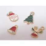 Dolls House Christmas Tree Decorations 12 Red Gold Miniature Baubles and Trinkets 1:12th Scale