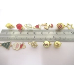 Dolls House Christmas Tree Decorations 12 Red Gold Miniature Baubles and Trinkets 1:12th Scale