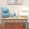Dolls House Towels Blue & White with Bath Salts and 2 Soaps 1:12th Scale Bathroom