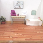 Dolls House Towels Dark Pink & White with Bath Salts Jar, Soap Dispenser & Dish Bathroom 1:12 Scale