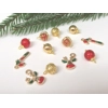 Dolls House Christmas Tree Decorations 12 Red & Gold Miniature Baubles and Trinkets 1:12th Scale