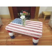 Dolls House Table USA Flag Miniature 1:12 Scale 4th July Furniture