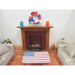 Dolls House Table USA Flag Miniature 1:12 Scale 4th July Furniture