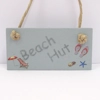 Miniature Beach Hut Sign Wood Hanging Notice 1:12th Scale Dolls House Accessories