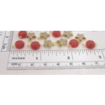 Dolls House Christmas Tree Baubles and Stars 12 Miniature Decorations Red Gold 1:12th Scale