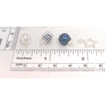 Dolls House Christmas Tree Decorations 12 Navy Blue Silver Miniature Baubles and Stars 1:12th Scale