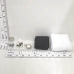 Dolls House Towels 4 Black and White with Miniature Bath Salts, Tissue Box, Soap & Dish 1:12th Scale
